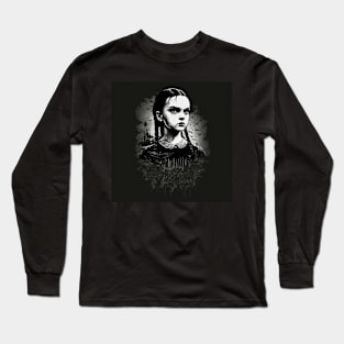 ADDAMS Family, Wednesday-inspired design, Long Sleeve T-Shirt